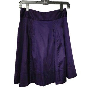 The Limited Deep Amethyst Purple Pleated A-Line Cotton Skirt Size XS
